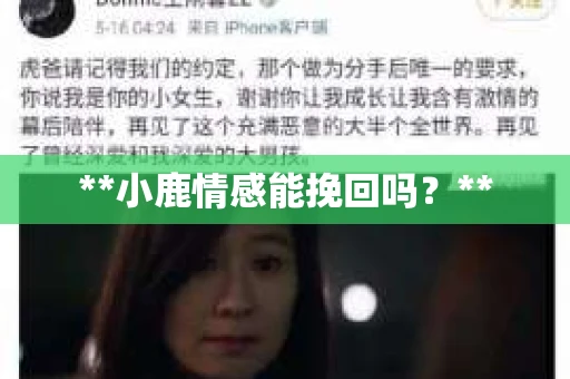 **小鹿情感能挽回吗？**