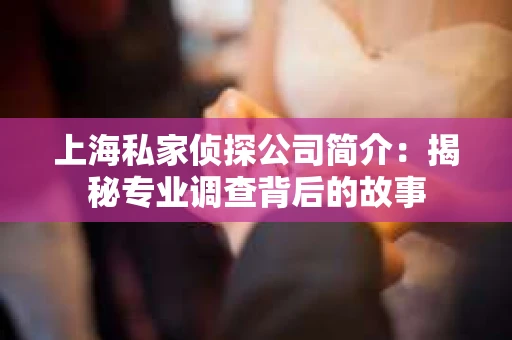 上海私家侦探公司简介：揭秘专业调查背后的故事