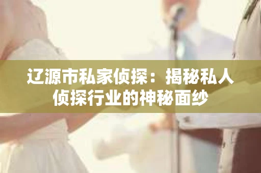 辽源市私家侦探：揭秘私人侦探行业的神秘面纱